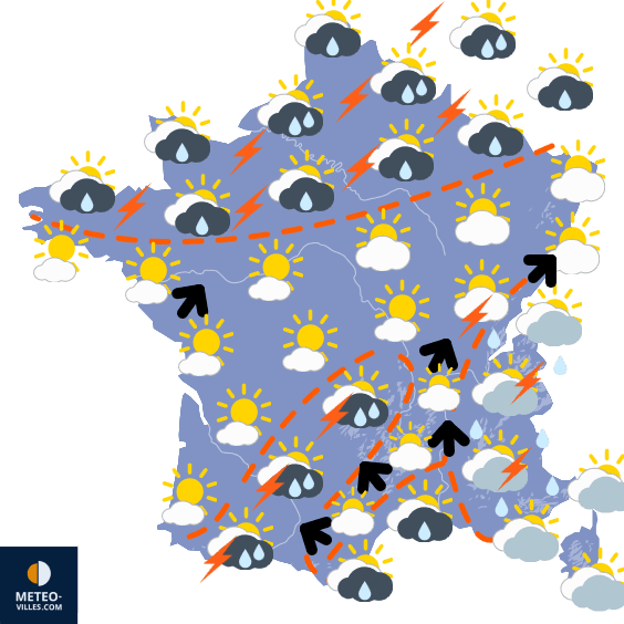 Carte de prévisions du temps du Samedi 3 mai 2025
