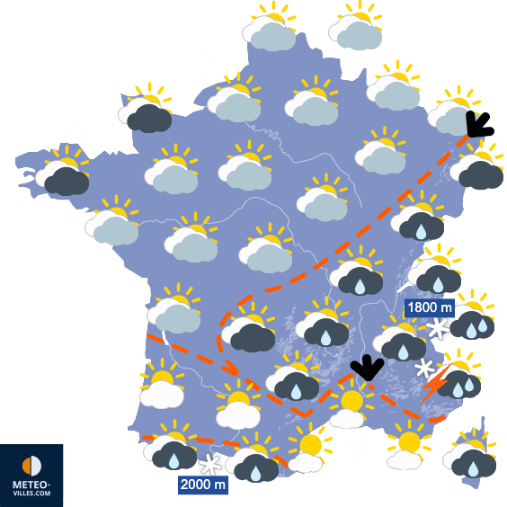 Carte de prévisions du temps du Mercredi 7 mai 2025