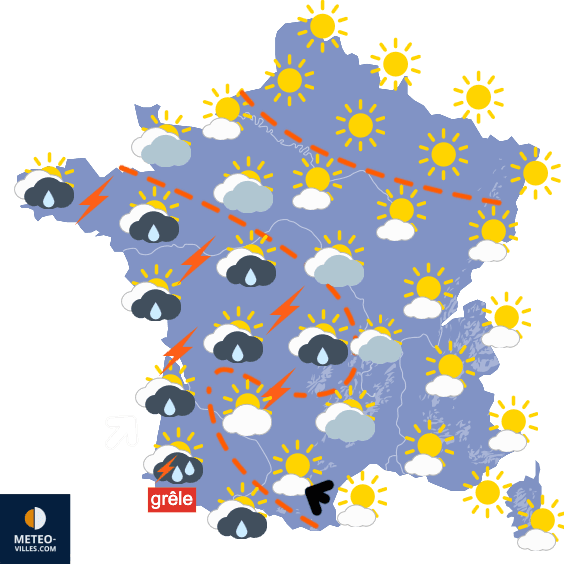 Carte de prévisions du temps du Samedi 10 mai 2025
