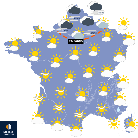 Carte de prévisions du temps du Dimanche 18 mai 2025