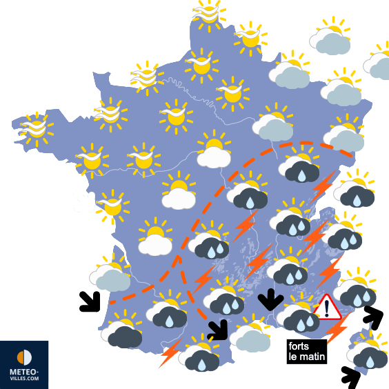 Carte de prévisions du temps du Mardi 20 mai 2025