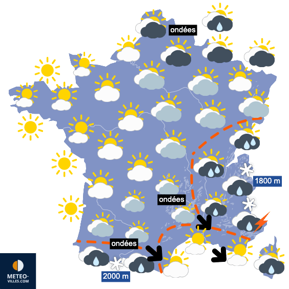 Carte de prévisions du temps du Jeudi 22 mai 2025