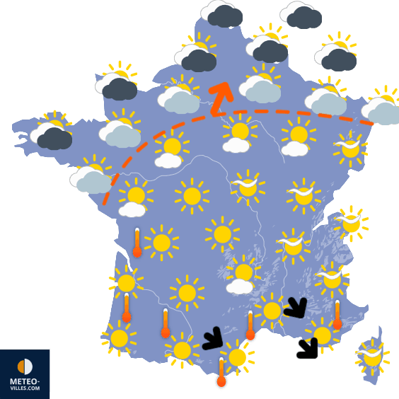 Carte de prévisions du temps du Jeudi 29 mai 2025