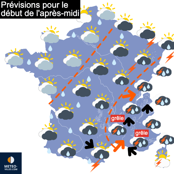 Carte de prévisions du temps du Mercredi 4 juin 2025