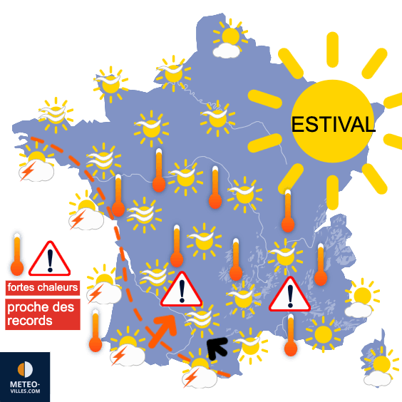 Carte de prévisions du temps du Mercredi 11 juin 2025