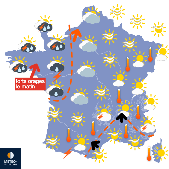 Carte de prévisions du temps du Jeudi 12 juin 2025
