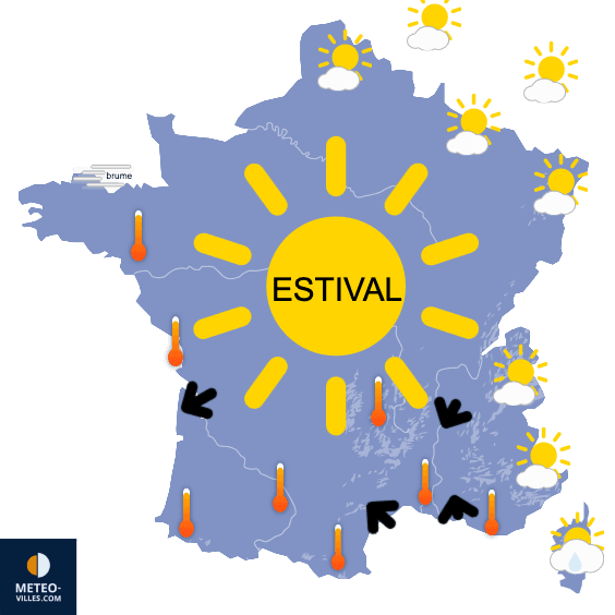 Carte de prévisions du temps du Mercredi 18 juin 2025