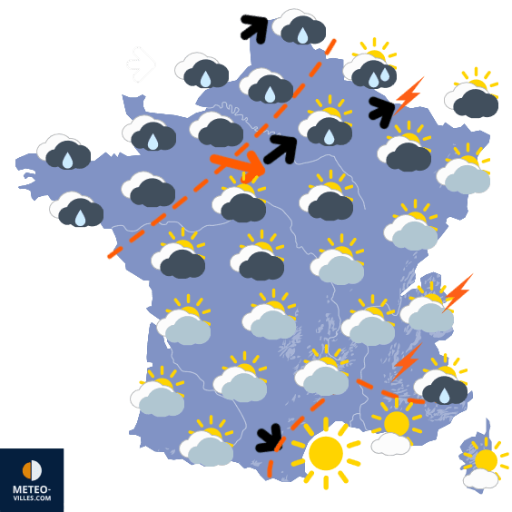 Carte de prévisions du temps du Jeudi 26 juin 2025
