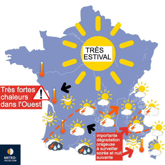 Carte de prévisions du temps du Samedi 12 juillet 2025