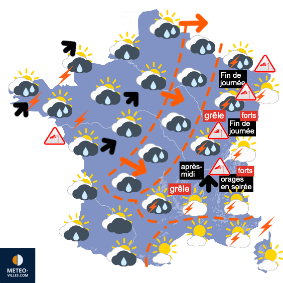 Carte de prévisions du temps du Dimanche 20 juillet 2025