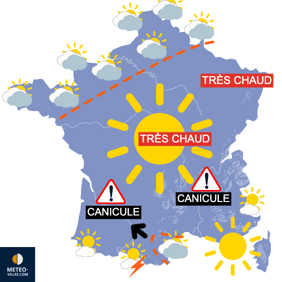 Carte de prévisions du temps du Vendredi 8 août 2025