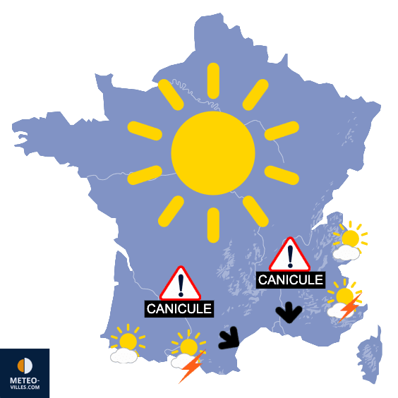 Carte de prévisions du temps du Dimanche 10 août 2025