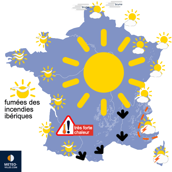 Carte de prévisions du temps du Dimanche 17 août 2025