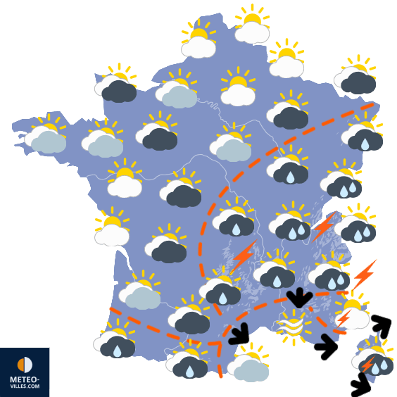 Carte de prévisions du temps du Jeudi 21 août 2025