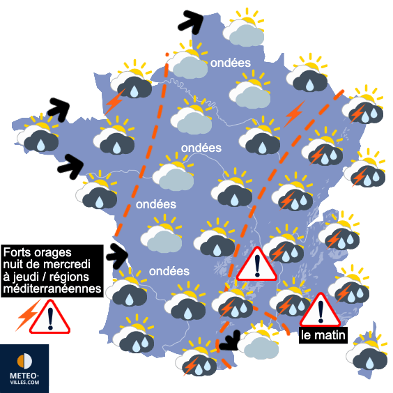 Carte de prévisions du temps du Jeudi 28 août 2025