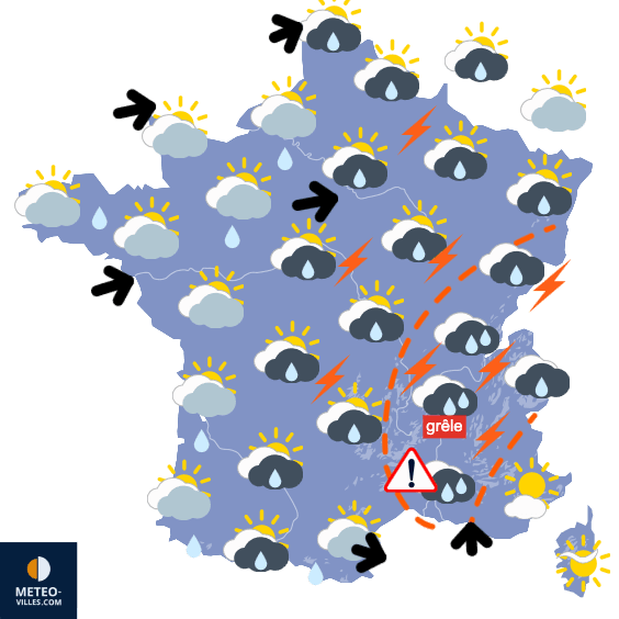 Carte de prévisions du temps du Jeudi 4 septembre 2025