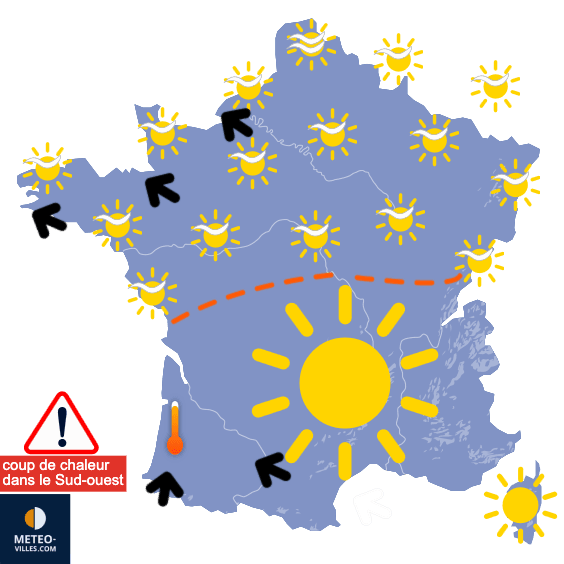 Carte de prévisions du temps du Samedi 6 septembre 2025