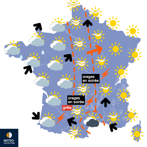 Carte de prévisions du temps du Dimanche 7 septembre 2025