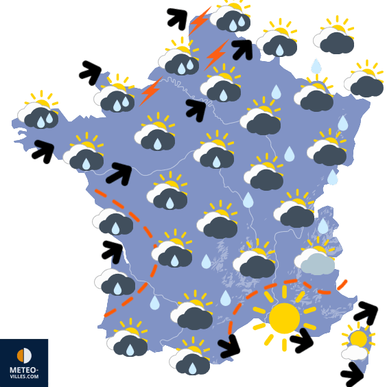 Carte de prévisions du temps du Jeudi 11 septembre 2025