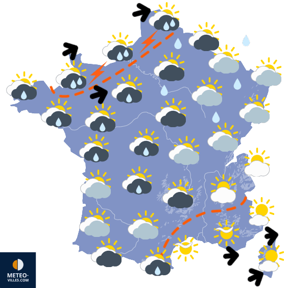 Carte de prévisions du temps du Vendredi 12 septembre 2025