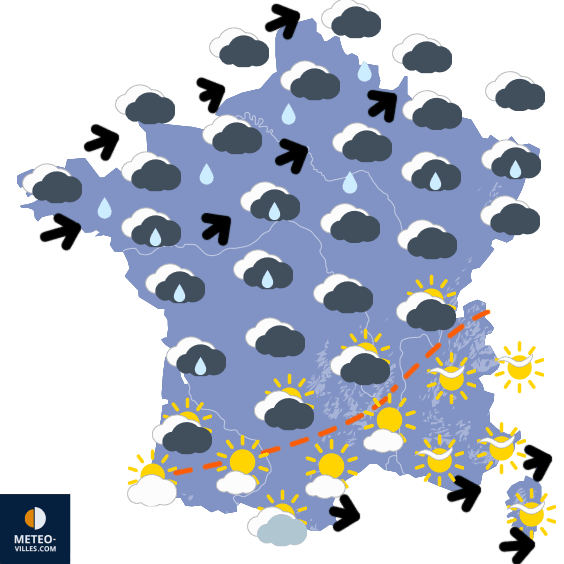 Carte de prévisions du temps du Dimanche 14 septembre 2025