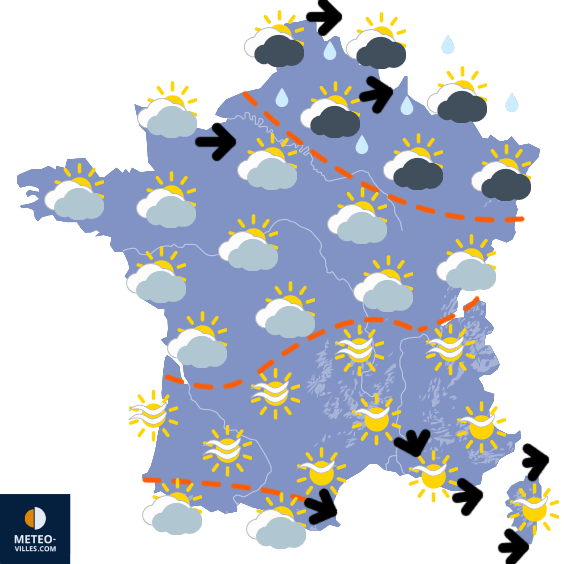 Carte de prévisions du temps du Mardi 16 septembre 2025