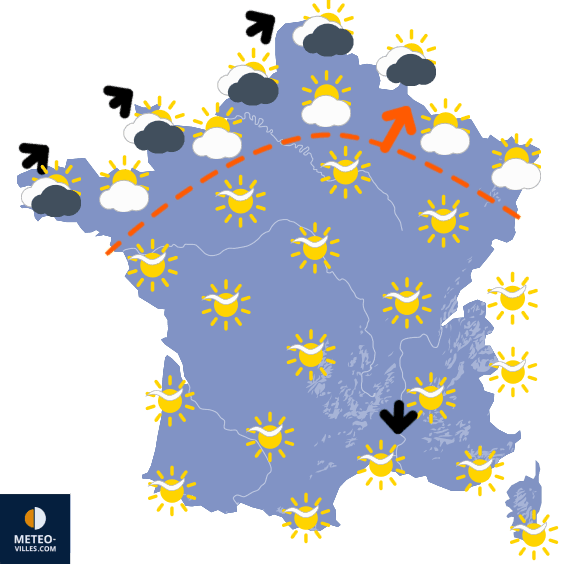 Carte de prévisions du temps du Mercredi 17 septembre 2025