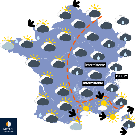 Carte de prévisions du temps du Jeudi 25 septembre 2025