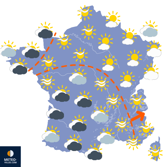 Carte de prévisions du temps du Dimanche 28 septembre 2025