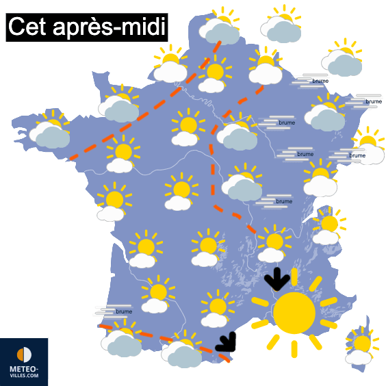 Carte de prévisions du temps du Lundi 29 septembre 2025