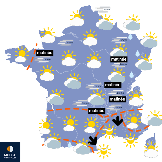 Carte de prévisions du temps du Mardi 30 septembre 2025
