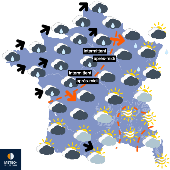 Carte de prévisions du temps du Vendredi 3 octobre 2025