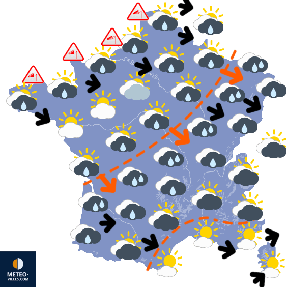 Carte de prévisions du temps du Samedi 4 octobre 2025