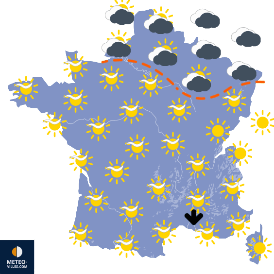 Carte de prévisions du temps du Mardi 7 octobre 2025