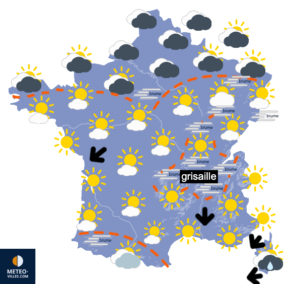 Carte de prévisions du temps du Vendredi 10 octobre 2025