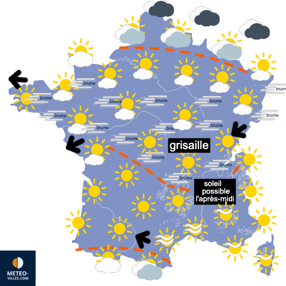 Carte de prévisions du temps du Dimanche 12 octobre 2025