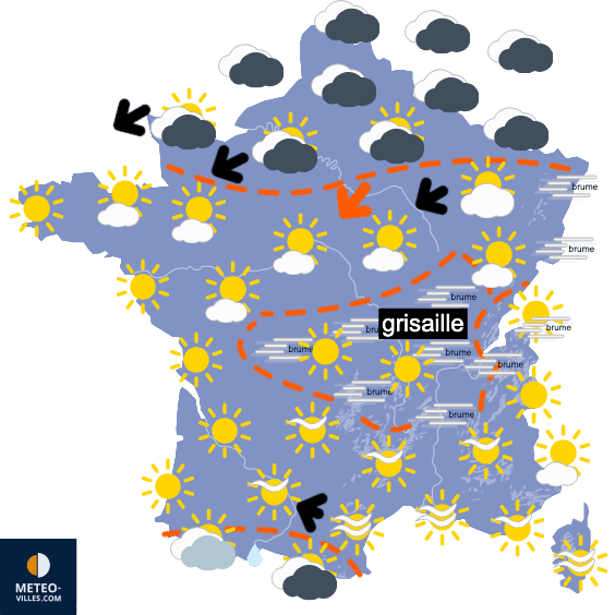 Carte de prévisions du temps du Lundi 13 octobre 2025