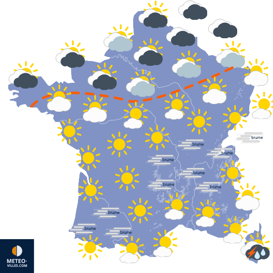 Carte de prévisions du temps du Mercredi 15 octobre 2025