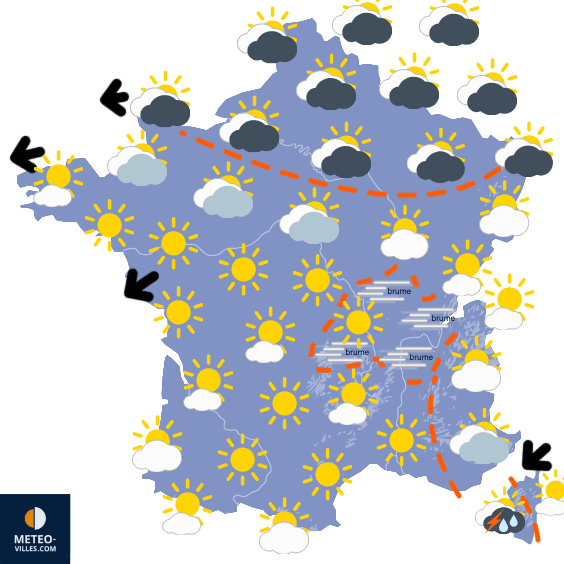 Carte de prévisions du temps du Jeudi 16 octobre 2025