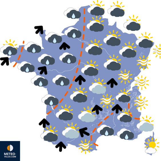 Carte de prévisions du temps du Dimanche 19 octobre 2025