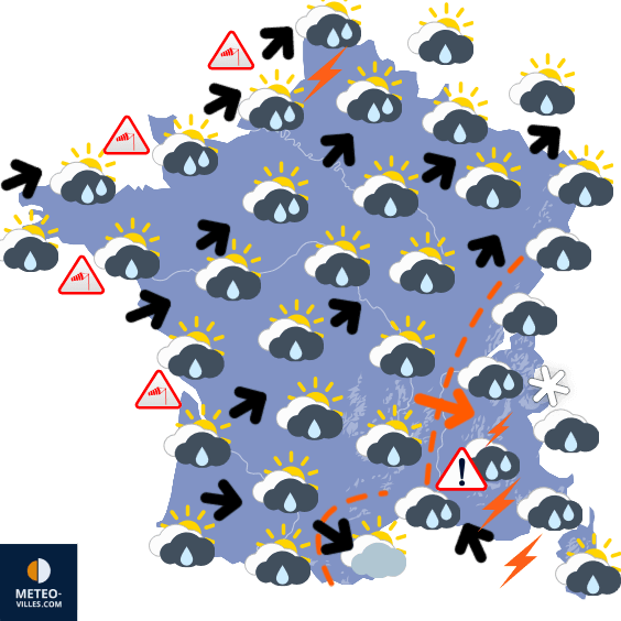 Carte de prévisions du temps du Lundi 20 octobre 2025