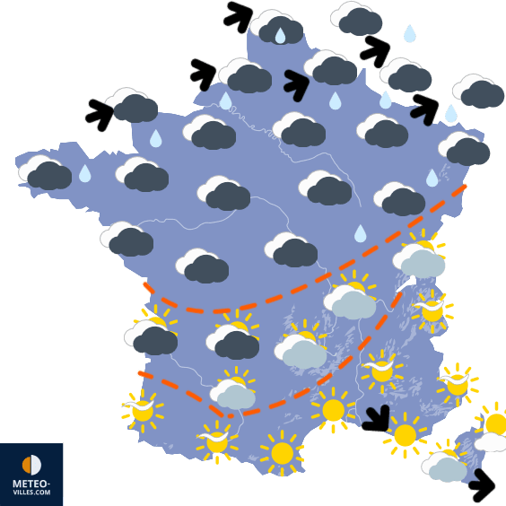 Carte de prévisions du temps du Mardi 28 octobre 2025