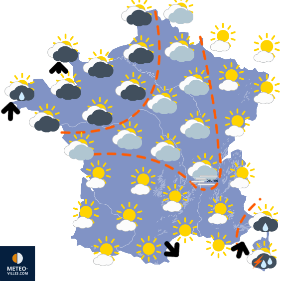 Carte de prévisions du temps du Jeudi 30 octobre 2025