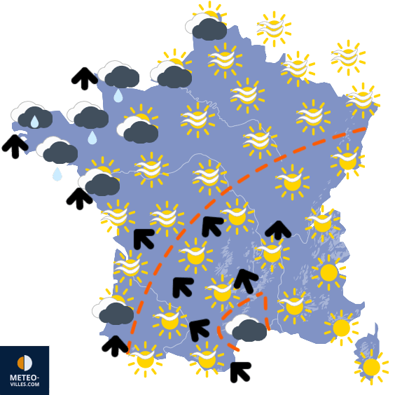 Carte de prévisions du temps du Mardi 4 novembre 2025