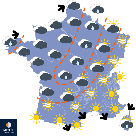 Carte de prévisions du temps du Jeudi 27 novembre 2025