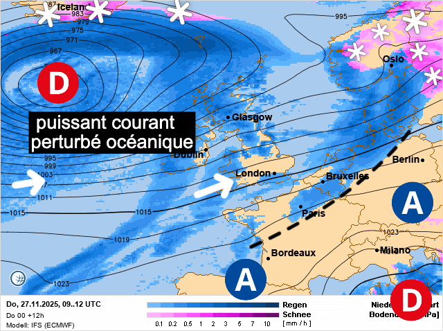 Carte de prévisions d'europe du Jeudi 27 novembre 2025