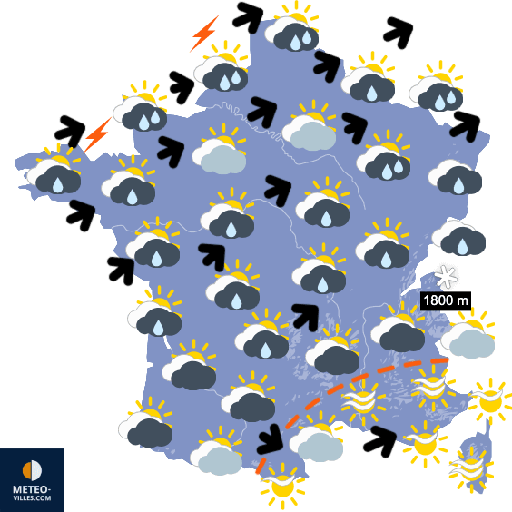 Carte de prévisions du temps du Samedi 6 décembre 2025
