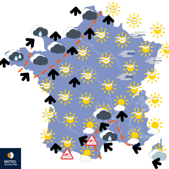 Carte de prévisions du temps du Jeudi 18 décembre 2025