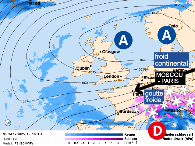 Carte de prévisions d'europe du Mercredi 24 décembre 2025