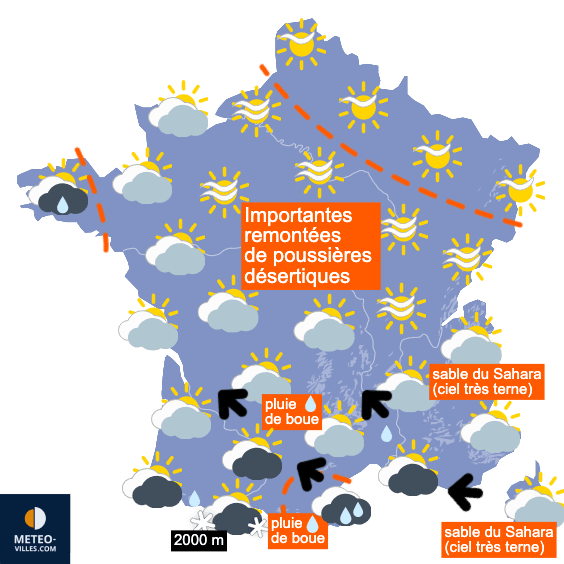 Carte de prévisions du temps du Jeudi 5 mars 2026